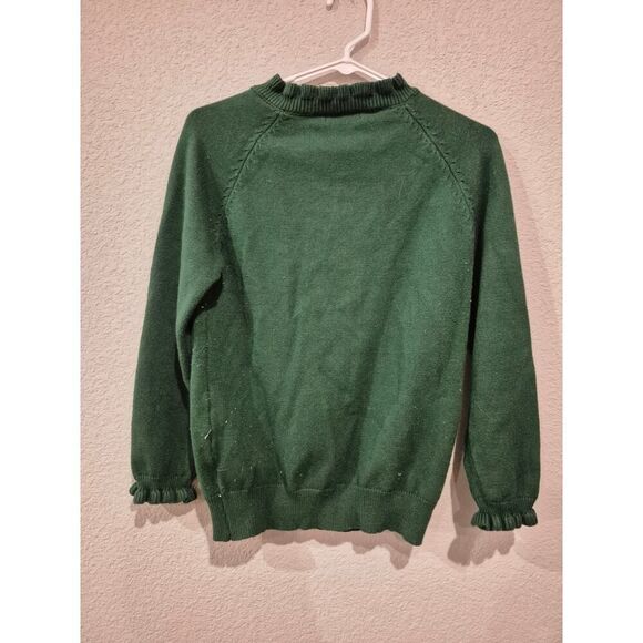 BTFBM Women's Ruffle Neck Button Front Sweater Long Sleeve Green - Picture 3 of 8